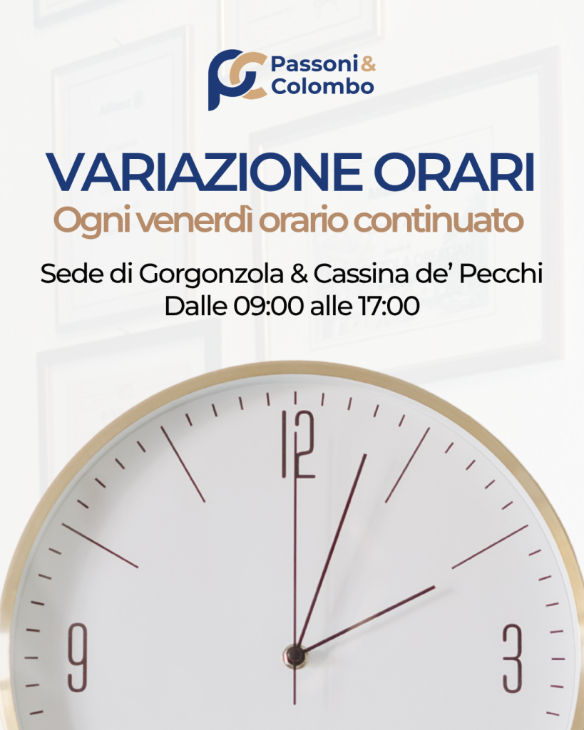 Orario continuato venerdì